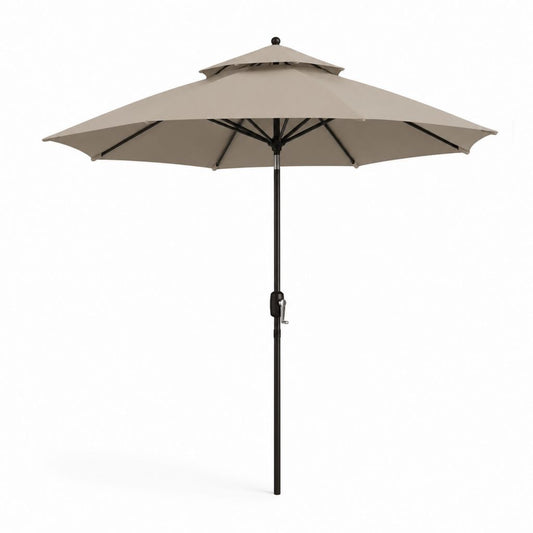 Ombrellone da giardino rotondo beige in poliestere con palo in acciaio Ø 300 cm