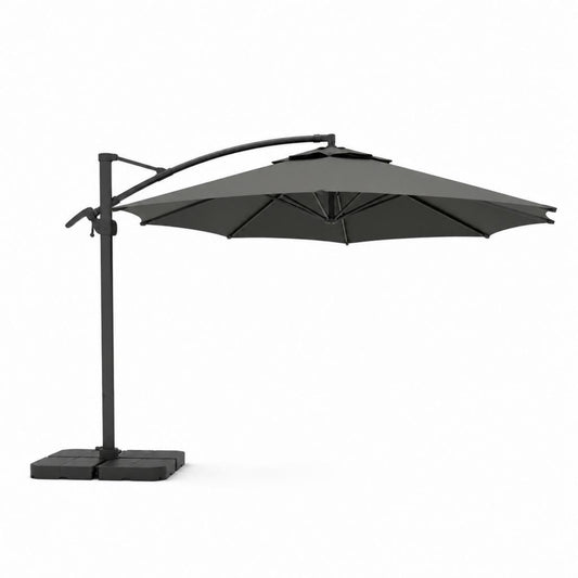 Ombrellone da giardino a braccio laterale antracite in poliestere 300 x 300 cm